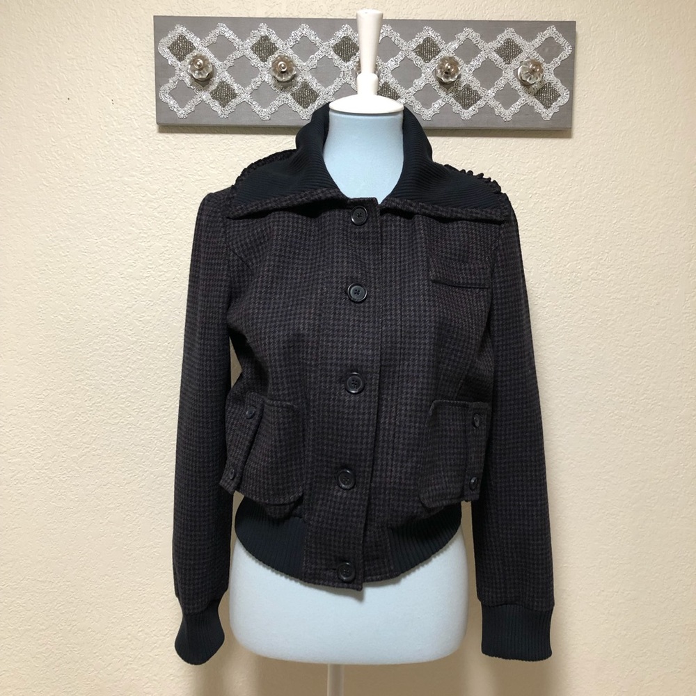Robert Graham Wool Bomber Jacket Plaid, Size M